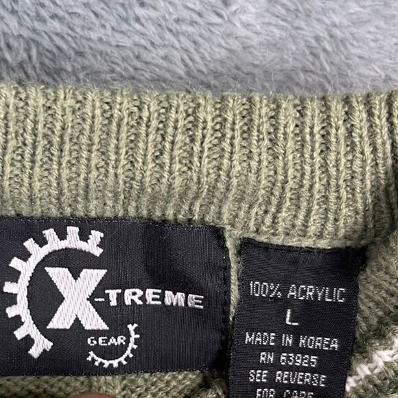 Men's L green Xtreme long sleeve sweater v-neck excellent condition - Picture 3 of 9
